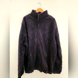 King Size - Full Zip Fleece Jacket, 3XL Tall, Black